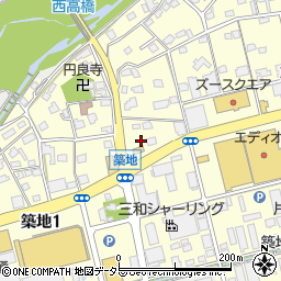 静岡県藤枝市築地833-2周辺の地図