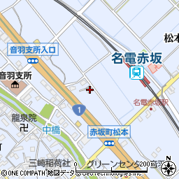愛知県豊川市赤坂町松本周辺の地図