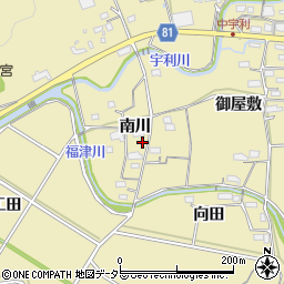 愛知県新城市中宇利南川周辺の地図