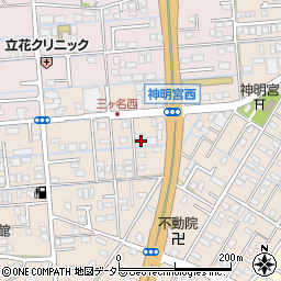 静岡県焼津市三ケ名830周辺の地図