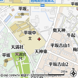 愛知県西尾市平坂町吉山周辺の地図
