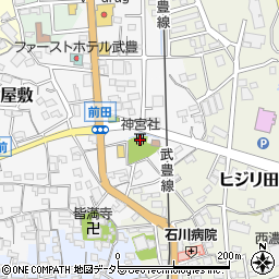 神宮社周辺の地図