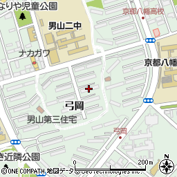 京都府八幡市男山弓岡2周辺の地図