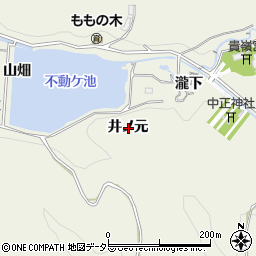 愛知県額田郡幸田町荻井ノ元周辺の地図