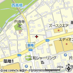静岡県藤枝市築地835周辺の地図