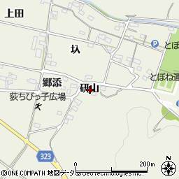 愛知県額田郡幸田町荻研山周辺の地図