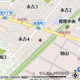 愛知県西尾市永吉4丁目84周辺の地図