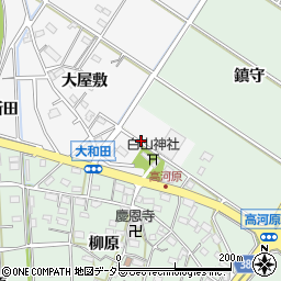 愛知県西尾市大和田町宮越周辺の地図