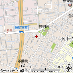 静岡県焼津市三ケ名971-12周辺の地図