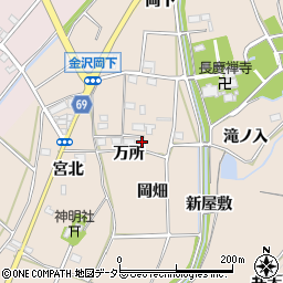 愛知県豊川市金沢町岡畑10周辺の地図