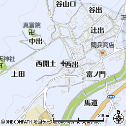 京都府綴喜郡宇治田原町岩山西開土周辺の地図