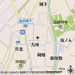 愛知県豊川市金沢町岡畑11周辺の地図
