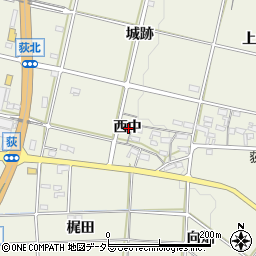 愛知県額田郡幸田町荻西中周辺の地図