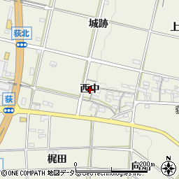 愛知県幸田町（額田郡）荻（西中）周辺の地図