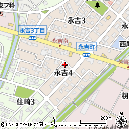 愛知県西尾市永吉4丁目46周辺の地図