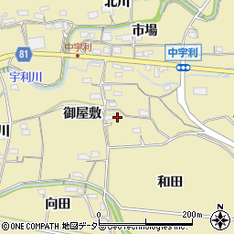 愛知県新城市中宇利御屋敷周辺の地図