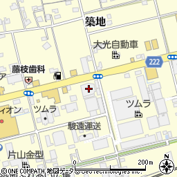 静岡県藤枝市築地555-1周辺の地図