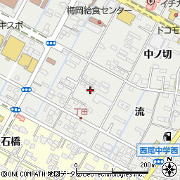 愛知県西尾市丁田町周辺の地図