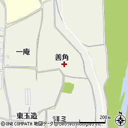 京都府八幡市野尻善角周辺の地図