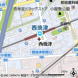 静岡県焼津市西焼津周辺の地図