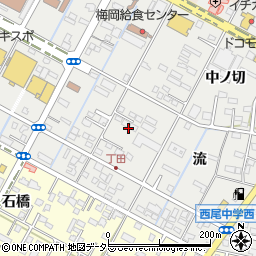 愛知県西尾市丁田町周辺の地図