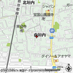 京都府城陽市久世南垣内周辺の地図