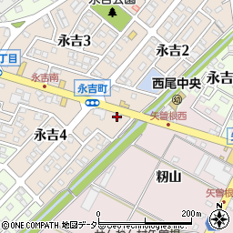 キクチメガネ西尾永吉店周辺の地図