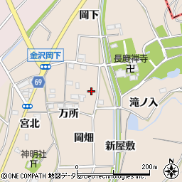愛知県豊川市金沢町岡畑24周辺の地図