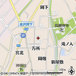 愛知県豊川市金沢町岡畑13周辺の地図