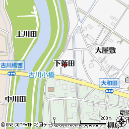 愛知県西尾市大和田町下新田周辺の地図
