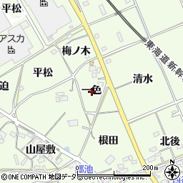 愛知県額田郡幸田町六栗一色周辺の地図