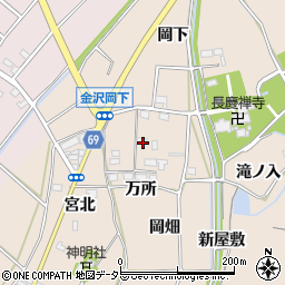 愛知県豊川市金沢町岡畑周辺の地図