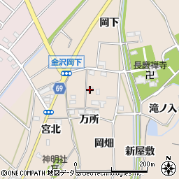 愛知県豊川市金沢町（岡畑）周辺の地図