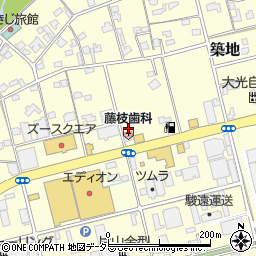 静岡県藤枝市築地周辺の地図