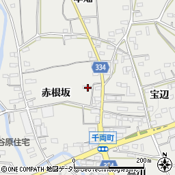 愛知県豊川市千両町赤根坂周辺の地図