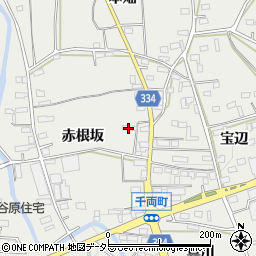 愛知県豊川市千両町（赤根坂）周辺の地図