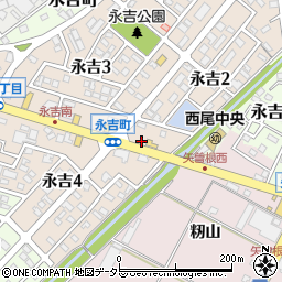 愛知県西尾市永吉2丁目106周辺の地図