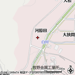 愛知県豊川市財賀町（河原田）周辺の地図