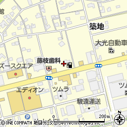 静岡県藤枝市築地519-1周辺の地図