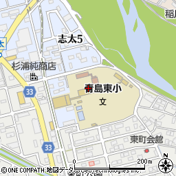 藤枝市役所　青島東小学校区ひがしっこ・第１児童クラブ周辺の地図