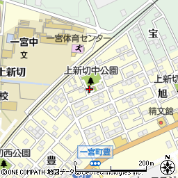 上新切中公園トイレ周辺の地図