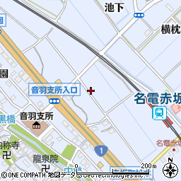 愛知県豊川市赤坂町竹ノ谷周辺の地図