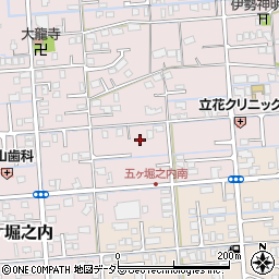 静岡県焼津市五ケ堀之内周辺の地図