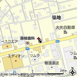 静岡県藤枝市築地517周辺の地図