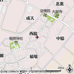 愛知県豊川市江島町西脇周辺の地図