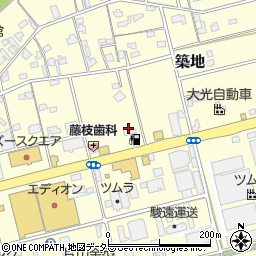 巻田油業株式会社　Ｊ・１築地ＳＳ周辺の地図