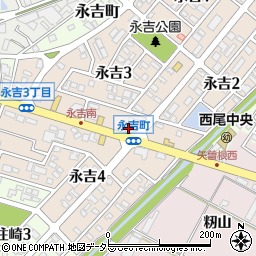 愛知県西尾市永吉3丁目74周辺の地図