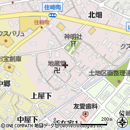 愛知県西尾市住崎町郷中周辺の地図
