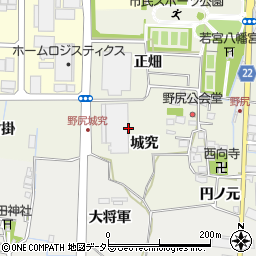 京都府八幡市野尻（城究）周辺の地図