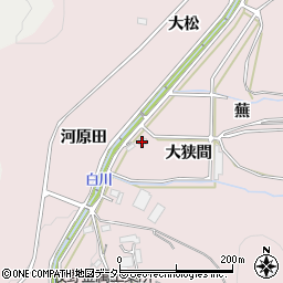 愛知県豊川市財賀町（大狭間）周辺の地図